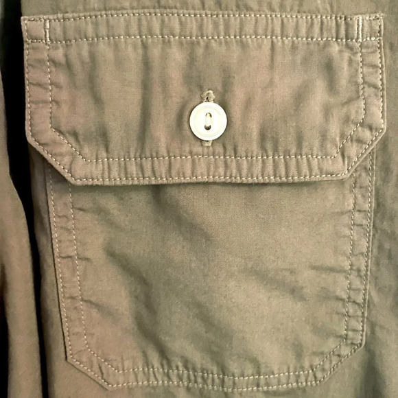 CHEMIEUX XXL NWT 100% cotton shirt. Olive w/pearl button down front, 2 pockets - Picture 6 of 8